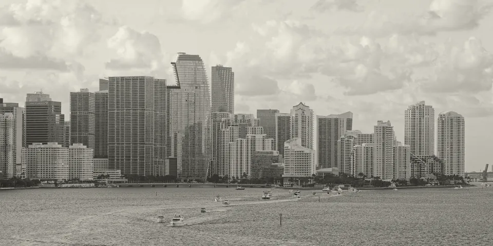 The Brickell skyline across Biscayne Bay, Miami